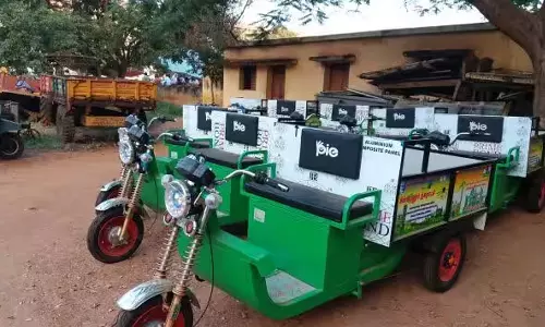 காற்று மாசுபாட்டைத் தவிர்க்க 13 ஒன்றியங்களில் 126பேட்டரி குப்பை வண்டிகள்