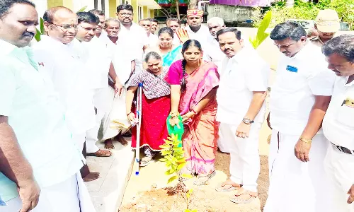 நெமிலி சார் பதிவாளர் அலுவலகத்தில் மரக்கன்றுகள் நடும் விழா