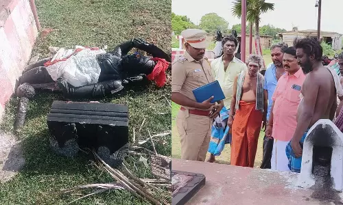 நெல்லை தாமிரபரணி ஆற்றங்கரையில் சுடலை ஆண்டவர் கோவிலில் சிலை உடைப்பு: போலீசார் விசாரணை