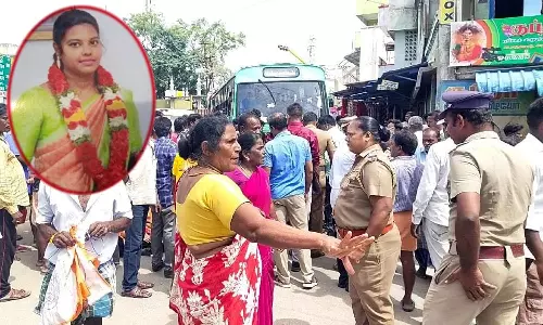 கணவர் வேறு பெண்ணை மணந்ததால் காதல் திருமணம் செய்த இளம்பெண் தற்கொலை- உறவினர்கள் மறியல்