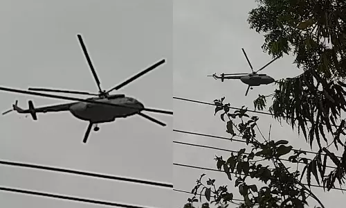 நெல்லையில் இன்று தாழ்வாக பறந்த ஹெலிகாப்டரால் பரபரப்பு