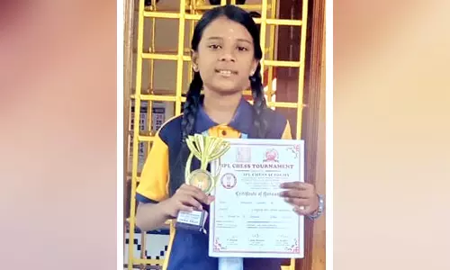 மாவட்ட அளவிலான சதுரங்க போட்டி-இலஞ்சி பாரத் மாண்டிசோரி பள்ளி மாணவி சாதனை