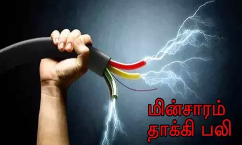 மின் ஒயர் அறுந்து விழுந்து தொழிலாளி சாவு