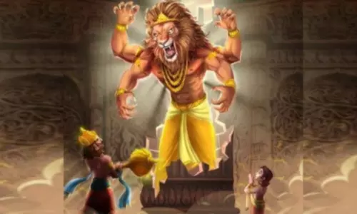 தூணில் இருந்து வெளிப்பட்ட நரசிம்மர்