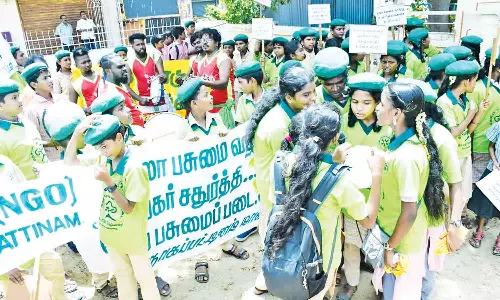அரசு பள்ளி மாணவர்கள் விழிப்புணர்வு பேரணி