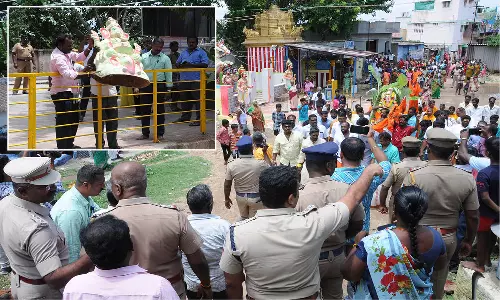 திண்டுக்கல்லில் தடையை மீறி வைத்த விநாயகர் சிலை அகற்றம்