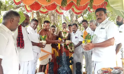 வருசநாடு அருகே  கன்னியம்மாள்புரத்தில் விநாயகர் சிலை  பிரதிஷ்டை