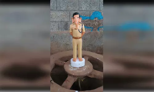 ஜெயிலர் பட ரஜினி தோற்றத்தில் விநாயகர் சிலை