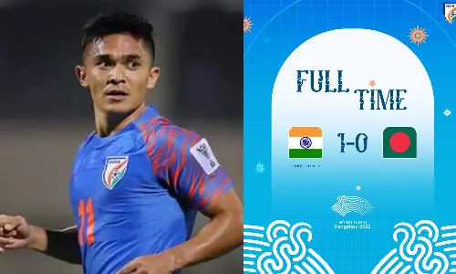 ஆசிய கோப்பை; சுனில் சேத்ரி அதிரடியால் இந்தியாவுக்கு முதல் வெற்றி