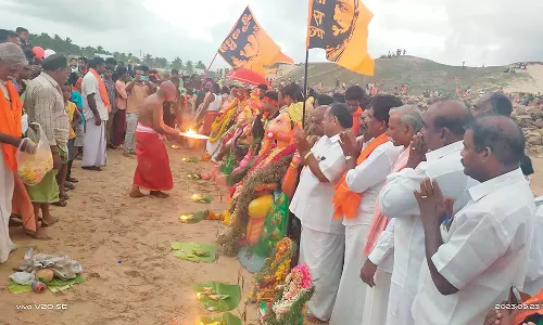 மணவாளக்குறிச்சி சின்னவிளை கடலில் விநாயகர் சிலைகள் விஜர்சனம்