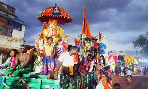 நத்தத்தில் விநாயகர் சிலைகள் ஊர்வலம்