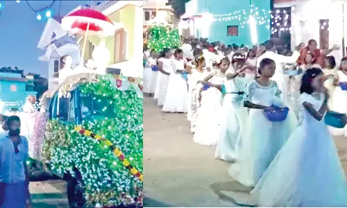 கன்னியாகுமரி தூய அலங்கார உபகார மாதா திருத்தலத்தில் நற்கருணை பவனி