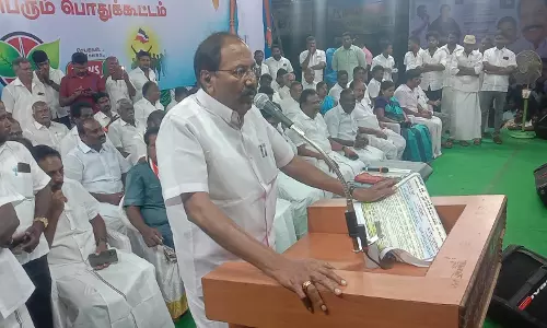 அ.தி.மு.க.வின் நெருக்கடியால்பெண்களுக்கு ஆயிரம் வழங்கப்பட்டது - தங்கமணி