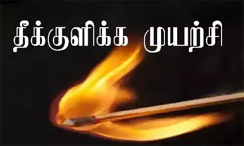 திண்டுக்கல் கலெக்டர் ஆபீசில் மாற்றுத்திறனாளி விவசாயி தீக்குளிக்க முயற்சி