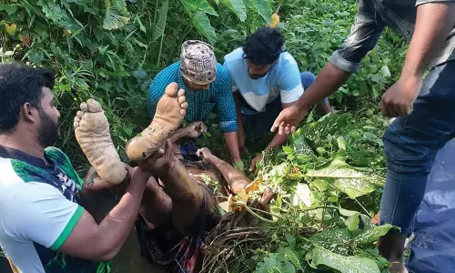 தக்கலை அருகே கால்வாயில் பிணமாக மிதந்த தொழிலாளி
