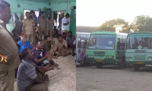 அரசு பஸ் டிரைவர், கண்டக்டர்கள் திடீர் வேலை நிறுத்தம்- 40 பஸ்கள் இயங்காததால் பயணிகள் அவதி