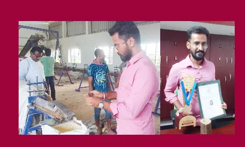 குடிசைத்தொழில் மூலம் செயற்கை விறகு தயாரிக்கும் முதுநிலை பட்டதாரி வாலிபர்