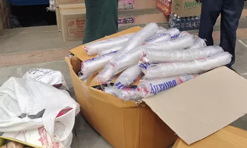 பாலக்கோடு பேரூராட்சியில் பதுக்கி வைத்து விற்கப்படும் பிளாஸ்டிக் பைகள்