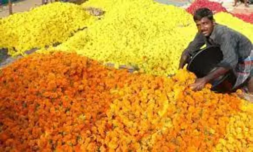 கரூரில் பூக்களின் விலை உயர்வு