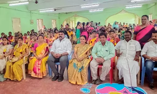 சங்கரன்கோவிலில் கர்ப்பிணி பெண்களுக்கு சமுதாய வளைகாப்பு-ராஜா எம்.எல்.ஏ. சீர்வரிசைகள் வழங்கினார்