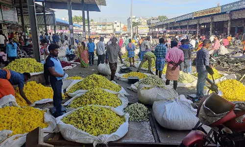 புரட்டாசி 2-வது சனிக்கிழமையை ஒட்டி  தருமபுரி பூ மார்க்கெட்டில்  7 டன் பூக்கள் விற்பனை