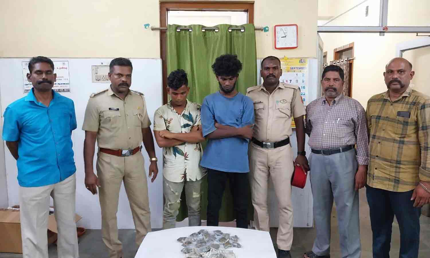 கஞ்சா விற்ற 2 வாலிபர் கைது