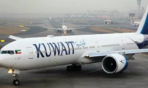 குவைத் விமானம் தாமதம்: சென்னை விமான நிலையத்தில் 5 மணிநேரம் தவித்த பயணிகள்