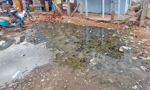 திண்டுக்கல் அருகே துணை சுகாதார நிலையம் முன்பு கழிவு நீரால் சீர்கேடு