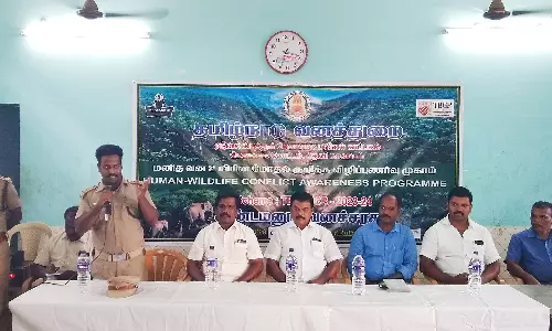 மயிலாடும்பாறை அருகே மனித, வனஉயிரின மோதல் தடுப்பு குறித்து விழிப்புணர்வு