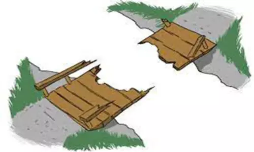 நல்லூரில் அமைக்கப்பட்டிருந்த தற்காலிக பாலம் சேதம்