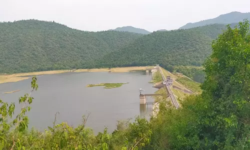 தென்மேற்கு பருவ மழை பொய்த்து போனதால்கரியக்கோவில் அணை நீர்மட்டம் 18.37 அடியாக குறைந்தது