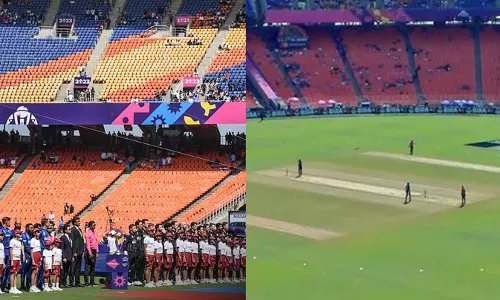 என்னடா மைதானமே காலியா இருக்கு.. உலகக் கோப்பை தொடக்க ஆட்டத்திற்கு வந்த சோதனை