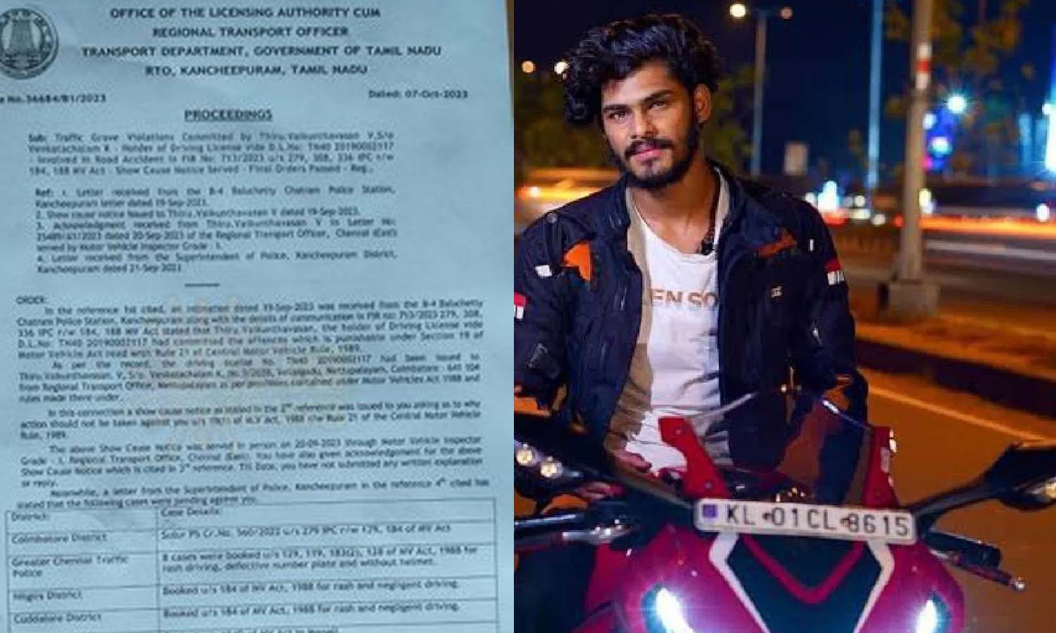 TTF வாசனின் உரிமம் ரத்து - இனி 10 ஆண்டுகளுக்கு பைக் ஓட்ட முடியாது