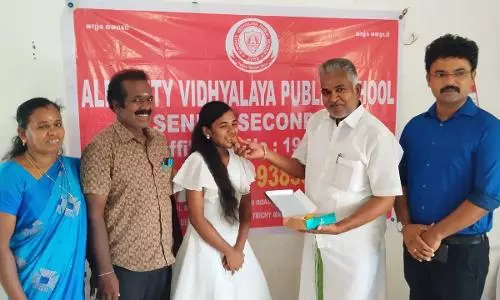 சிறுவாச்சூர் ஆல்மைட்டி வித்யாலயா பள்ளி மாணவி சாதனை