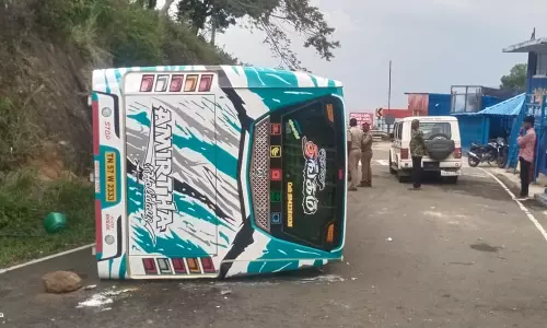 ஹைவேவிஸ் மலைப்பகுதியில் வேன் கவிழ்ந்து பயங்கர விபத்து-6 பேர் படுகாயம்