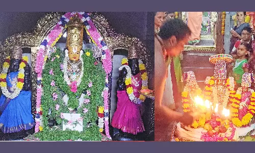 தேனி அருகே சவுந்தரராஜ பெருமாள் கோவிலில் ஏகதின லட்சார்ச்சனை பூஜை