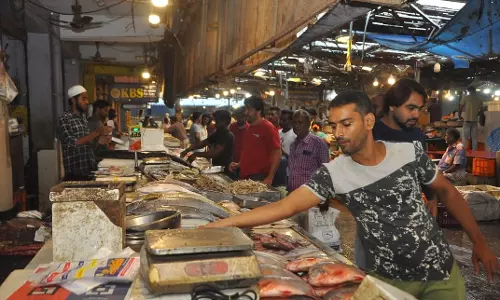 வேலூர் மார்க்கெட்டில் மீன்கள் விற்பனை வீழ்ச்சி