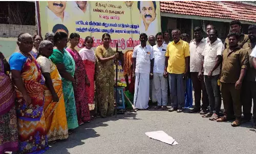 பல்லடத்தில் புதிய கழிவுநீர் கால்வாய்  அமைக்க பூமி பூஜை