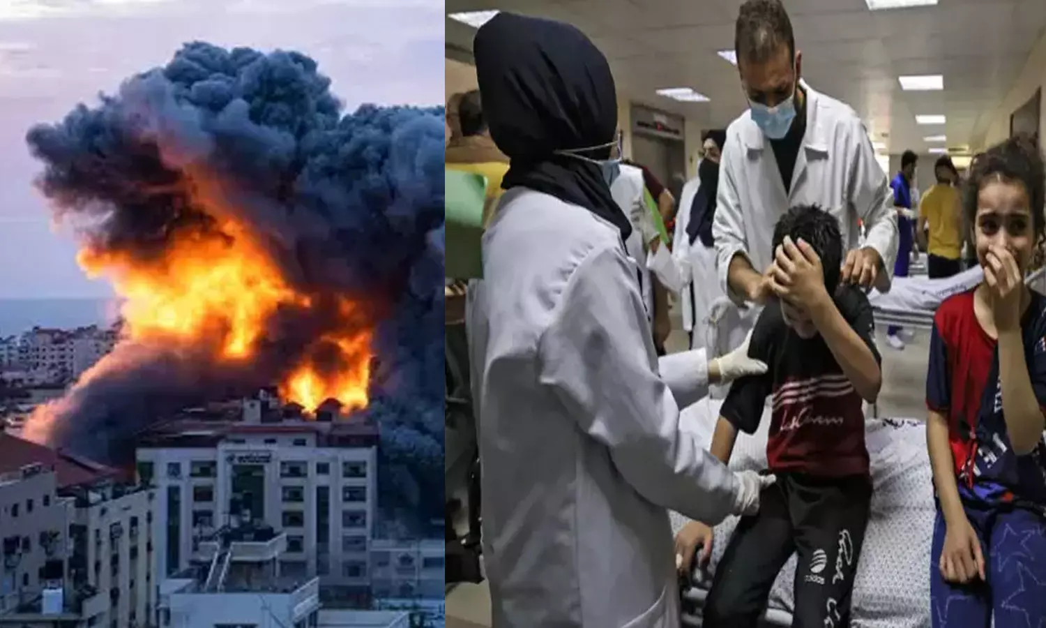 இஸ்ரேல்-ஹமாஸ் போர்: நிரம்பி வழியும் காசா மருத்துவமனை இஸ்ரேல்-ஹமாஸ் போர்: நிரம்பி வழியும் காசா மருத்துவமனை