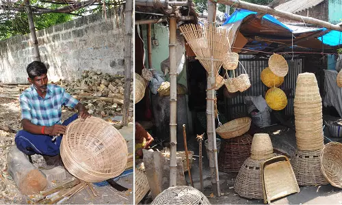 பிளாஸ்டிக் பொருட்களின் ஆதிக்கத்தால் முடங்கிய மூங்கில் கூடை தொழில் -மானியம் அளிக்க வலியுறுத்தல்