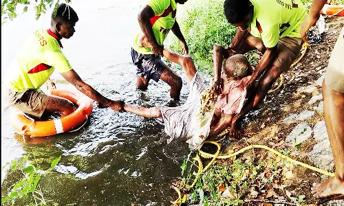 குளத்தில் தவறி விழுந்து முதியவர் சாவு