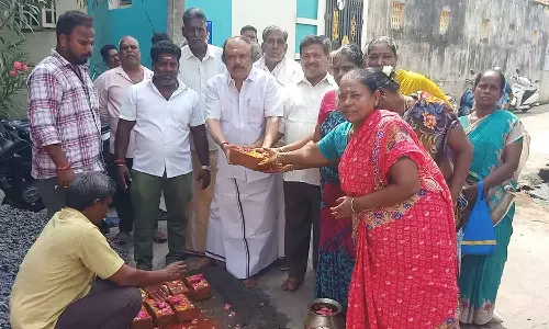 புதிய சாலை - வடிகால் வாய்க்கால் பணி