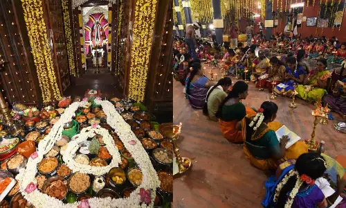 மணலிபுதுநகர் அய்யா வைகுண்ட தர்மபதியில் 1008 பெண்கள் பங்கேற்ற சரவிளக்கு-திருவிளக்கு பூஜை