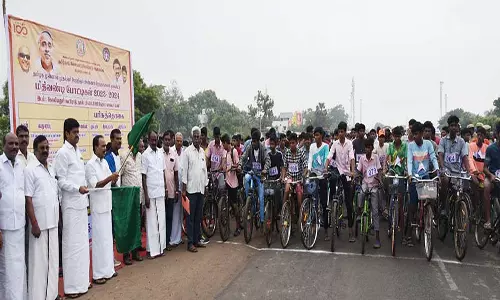 அண்ணா பிறந்தநாளையொட்டி விழுப்புரம் மாவட்டத்தில் சைக்கிள் போட்டி