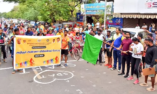 அண்ணா பிறந்தநாளையொட்டி பாளையில், நெடுந்தூர சைக்கிள் போட்டிகள்