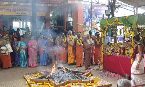 மகாளய அமாவாசையையொட்டி ஆதி மங்கல விநாயகர் கோவிலில் சஷ்டி மகா வேள்வி பூஜை