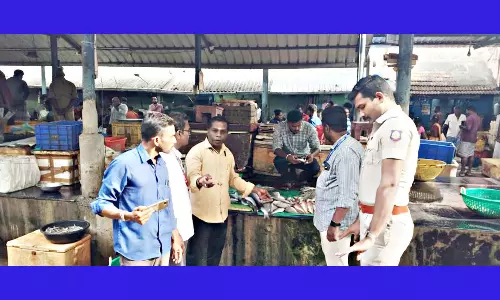 ராமநாதபுரம் மீன் மார்க்கெட்டில்  24 கிலோ கெட்டுப்போன மீன்கள் அழிப்பு