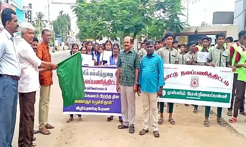 அப்துல் கலாம் பிறந்த நாளையொட்டி பள்ளிக்கல்வித்துறை சார்பில் பேரணி