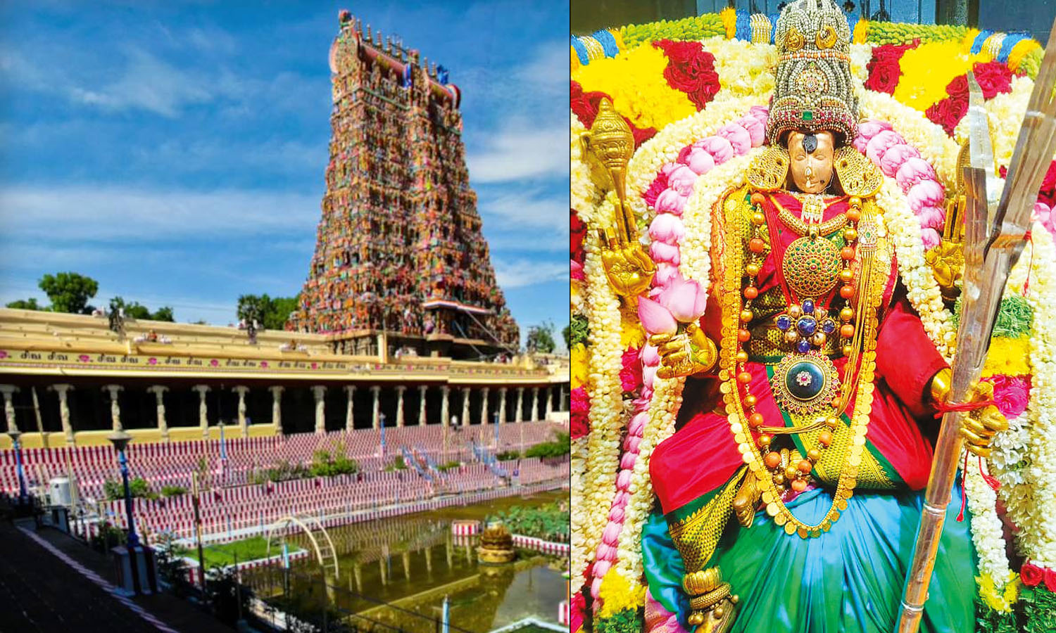 ராஜராஜேஸ்வரி அலங்காரத்தில் மீனாட்சி அம்மன்