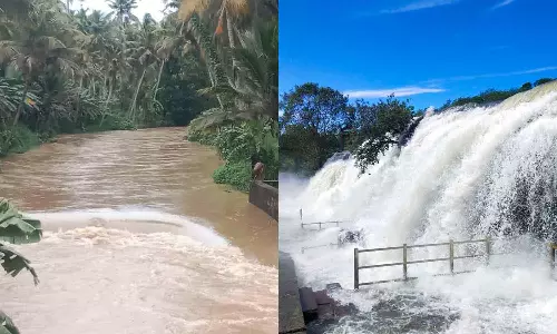 ஆறுகளில் தொடர்ந்து வெள்ளப்பெருக்கு: திற்பரப்பு அருவியில் குளிக்க 5-வது நாளாக தடை